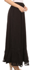 Sakkas Wren Lightweight Circle Poncho Top Blouse With Detailed Embroidery