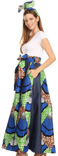 Sakkas Monifa Long Maxi Skirt Colorful Ankara Wax Dutch African Skirt Gorgeous#color_33-Multi