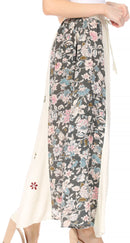 Sakkas Maran Women's Boho Embroidery Skirt with Lace Elastic Waist and Pockets