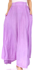Sakkas Noemi Women's Long Maxi Summer Casual Boho Skirt Elastic Waist & Pockets#color_Purple