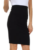 Knee Length High Waist Stretch Pencil Skirt