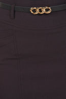 Sakkas Petite Stretch Short Pencil Skirt with Skinny Belt