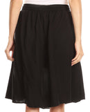 Sakkas Beyza Casual Peasant Mid Skirt with Elastic Waist Embroidery and Eyelet