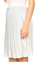 Sakkas Amira Accordion Pleated Midi Crepe Slim Skirt with Elastic Waist
