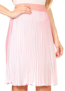 Sakkas Amira Accordion Pleated Midi Crepe Slim Skirt with Elastic Waist