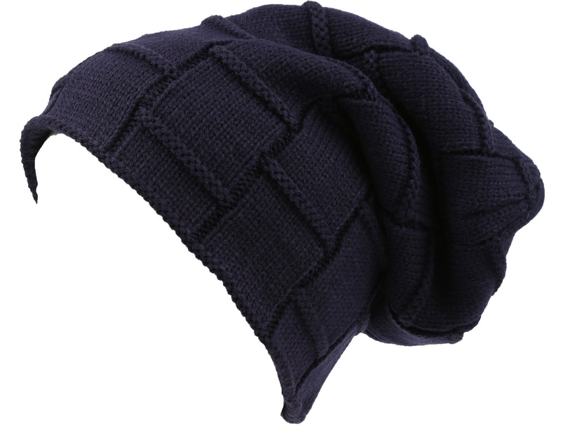 Sakkas Baldo Chunky Knit Faux Mint Lined Slouchy Hat Warm Unique Soft Unisex