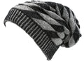 Sakkas Baldo Chunky Knit Faux Mint Lined Slouchy Hat Warm Unique Soft Unisex#color_YC16147-BlackWhite