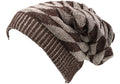 Sakkas Baldo Chunky Knit Faux Mint Lined Slouchy Hat Warm Unique Soft Unisex#color_YC16147-BrownWhite