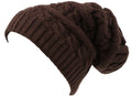 Sakkas Baldo Chunky Knit Faux Mint Lined Slouchy Hat Warm Unique Soft Unisex#color_YC16149-Brown