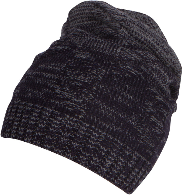 Sakkas Nils Slouchy Beanie Hat Warm and Cozy Heather and Patterned#color_1763-Blue