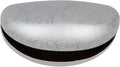 Sakkas Metallic Shimmer Embossed Veins Large Clamshell Hard Sunglasses Case#color_Silver