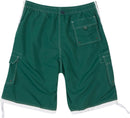 Sakkas Mens Solid Color with Contrast Stripes Skate Surf Board Short Swim Trunks