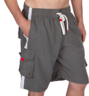 Sakkas Mens Solid Color with Contrast Stripes Skate Surf Board Short Swim Trunks