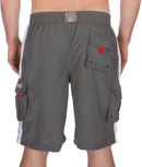 Sakkas Mens Solid Color with Contrast Stripes Skate Surf Board Short Swim Trunks