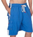 Sakkas Mens Solid Color with Contrast Stripes Skate Surf Board Short Swim Trunks