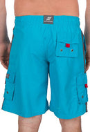 Sakkas Mens Solid Color with Contrast Stripes Skate Surf Board Short Swim Trunks
