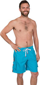 Sakkas Mens Solid Color with Contrast Stripes Skate Surf Board Short Swim Trunks