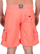 Sakkas Mens Solid Color with Contrast Stripes Skate Surf Board Short Swim Trunks