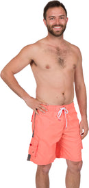 Sakkas Mens Solid Color with Contrast Stripes Skate Surf Board Short Swim Trunks