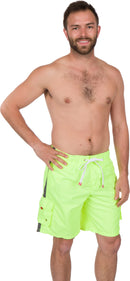 Sakkas Mens Solid Color with Contrast Stripes Skate Surf Board Short Swim Trunks