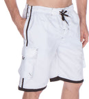 Sakkas Mens Contrast Stripes Skate Surf Board Short / Swim Trunks