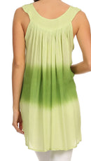 Sakkas Lexi Embroidered two tone Sleeveless V neck Top