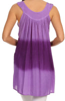 Sakkas Lexi Embroidered two tone Sleeveless V neck Top