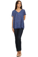 Sakkas Charolette Embroidery And Seqiun Accents Blouse
