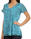 Sakkas Charolette Embroidery And Seqiun Accents Blouse