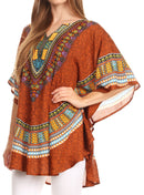 Sakkas Alba Tribal Circle Cover-up Tunic Vibrant Colors Relaxed