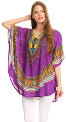 Sakkas Alba Tribal Circle Cover-up Tunic Vibrant Colors Relaxed