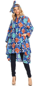 Sakkas Sol Womens Summer Swing Loose Dress African Print Roll up Sleeve Button
