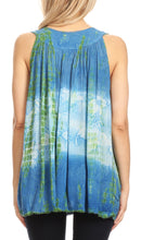 Sakkas Women's Tie Dye Floral Sequin Sleeveless Blouse