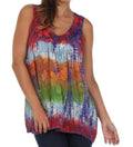 Sakkas Women's Tie Dye Floral Sequin Sleeveless Blouse#color_Coral