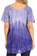 Sakkas Petra Women's Casual Loose Flared Corset Short Sleeve Lace Blouse Top Tunic