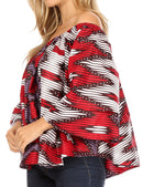 Sakkas Abree Off-shoulder Short Sleeve Blouse Top Ankara Wax Dutch African Print