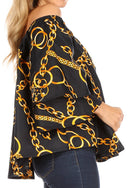 Sakkas Abree Off-shoulder Short Sleeve Blouse Top Ankara Wax Dutch African Print