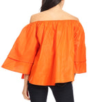 Sakkas Abree Off-shoulder Short Sleeve Blouse Top Ankara Wax Dutch African Print