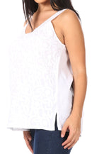 Sakkas Soffe Women's Casual Summer Sleeveless Floral Cotton Tank Top Blouse Light