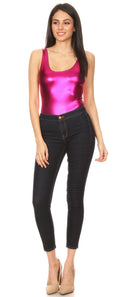 Sakkas Woemn's Gymnastics Dance Party Metallic Bodysuit Leotard Top Made in USA