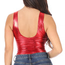 Sakkas Woemn's Gymnastics Dance Party Metallic Bodysuit Leotard Top Made in USA