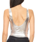 Sakkas Woemn's Gymnastics Dance Party Metallic Bodysuit Leotard Top Made in USA