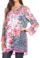 Sakkas Ince Womens Long Sleeve Everyday Top Tunic Colorful and Lightweight
