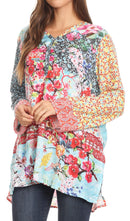 Sakkas Ince Womens Long Sleeve Everyday Top Tunic Colorful and Lightweight