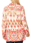 Sakkas Issa Women's Long Sleeve Floral Print Casual Button Down Shirt Blouse Top