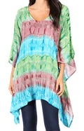 Sakkas Adalwin Desert Sun Lightweight Circle Ponch Tunic Top Blouse W / Embroidery#color_Green/Blue