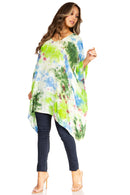 Sakkas Adalwin Second TieDye Desert Sun Circle Ponch Tunic Top Blouse W/Embroidery