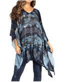 Sakkas Adalwin Second TieDye Desert Sun Circle Ponch Tunic Top Blouse W/Embroidery