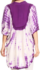 Sakkas Martina Delicate Embroidered Tie Dye Poncho Top / Cover Up