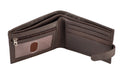 Sakkas Bifold Press Stud Mens Leather Wallet With Gift Bag#color_Brown